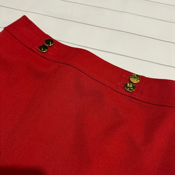 Loft Red Gold Knee Length Pencil Skirt Women’s Size 00 Petite - Picture 2 of 6